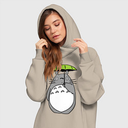 Женское худи-платье Totoro с зонтом, цвет: миндальный — фото 2