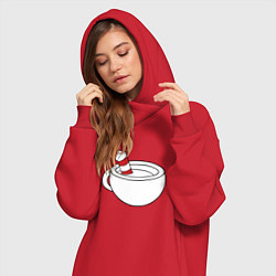 Женское худи-платье Red Cuphead, цвет: красный — фото 2