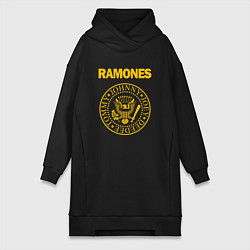 Женское худи-платье Ramones, цвет: черный