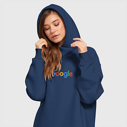 Женское худи-платье Google, цвет: тёмно-синий — фото 2