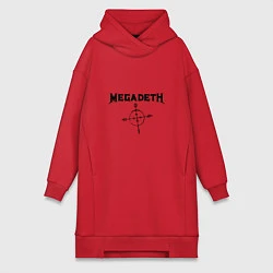 Женское худи-платье Megadeth Compass, цвет: красный