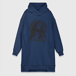 Женское худи-платье Bob Marley: Island, цвет: тёмно-синий