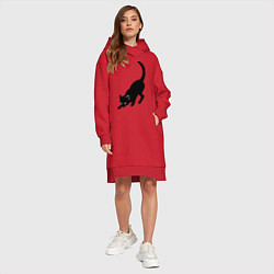 Женское худи-платье ЧернаяБелая кошечка, цвет: красный — фото 2