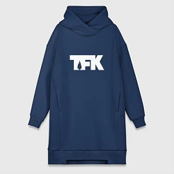 Женское худи-платье TFK: White Logo, цвет: тёмно-синий