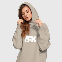 Женское худи-платье TFK: White Logo, цвет: миндальный — фото 2