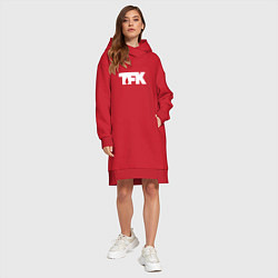 Женское худи-платье TFK: White Logo, цвет: красный — фото 2
