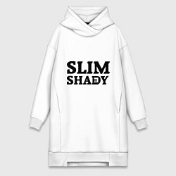 Женское худи-платье Slim Shady: Big E, цвет: белый