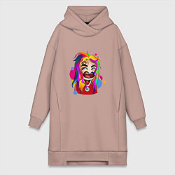 Женское худи-платье 6IX9INE Colors, цвет: пыльно-розовый