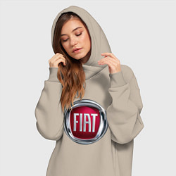 Женское худи-платье FIAT logo, цвет: миндальный — фото 2