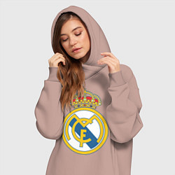 Женское худи-платье Real Madrid FC, цвет: пыльно-розовый — фото 2