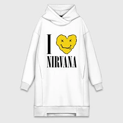 Женская толстовка-платье I love Nirvana