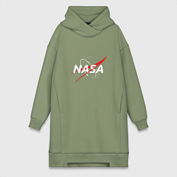 Женское худи-платье NASA: Space Arrow, цвет: авокадо