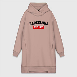 Женское худи-платье FC Barcelona Est. 1899, цвет: пыльно-розовый