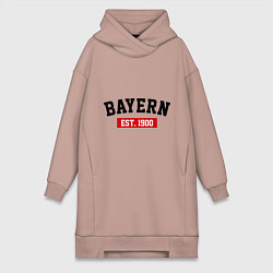 Женское худи-платье FC Bayern Est. 1900, цвет: пыльно-розовый