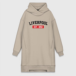 Женское худи-платье FC Liverpool Est. 1892, цвет: миндальный