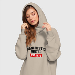 Женское худи-платье FC Manchester United Est. 1878, цвет: миндальный — фото 2