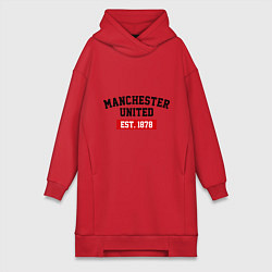 Женское худи-платье FC Manchester United Est. 1878, цвет: красный