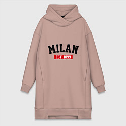 Женское худи-платье FC Milan Est. 1899, цвет: пыльно-розовый