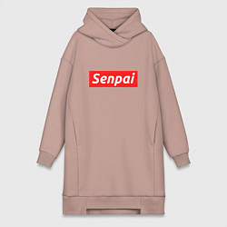 Женское худи-платье Senpai Supreme, цвет: пыльно-розовый