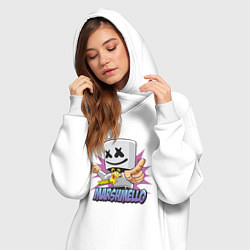 Женское худи-платье Marshmello Music, цвет: белый — фото 2