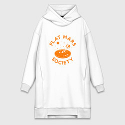 Женское худи-платье Flat Mars Society, цвет: белый
