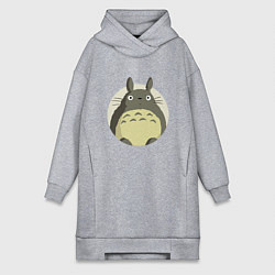 Женское худи-платье Тоторо удивленный, цвет: меланж