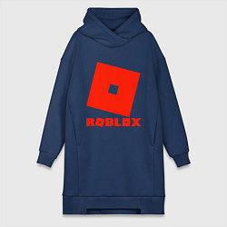 Женское худи-платье Roblox Logo, цвет: тёмно-синий