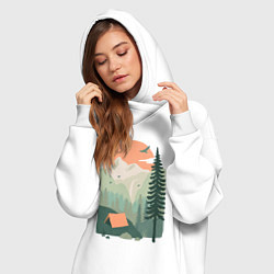 Женское худи-платье Wood Adventure, цвет: белый — фото 2