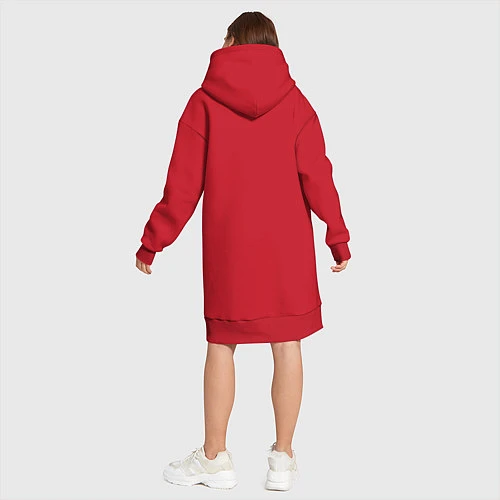 Женская толстовка-платье Пингвин: Linux / Красный – фото 5