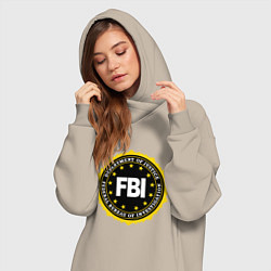 Женское худи-платье FBI Departament, цвет: миндальный — фото 2