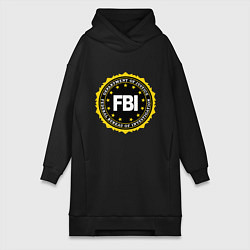 Женское худи-платье FBI Departament, цвет: черный