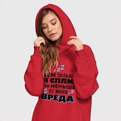 Женское худи-платье Меньше вреда, цвет: красный — фото 2