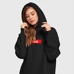 Женское худи-платье Fuck Supreme, цвет: черный — фото 2