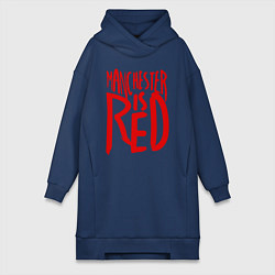 Женское худи-платье Manchester is Red, цвет: тёмно-синий