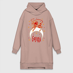 Женское худи-платье Gojira: Evil Demon, цвет: пыльно-розовый