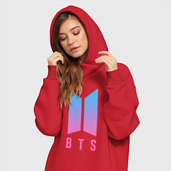 Женское худи-платье BTS: Neon V, цвет: красный — фото 2