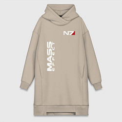 Женское худи-платье MASS EFFECT N7, цвет: миндальный