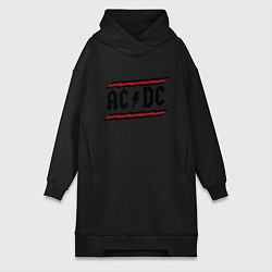 Женское худи-платье AC/DC Voltage, цвет: черный