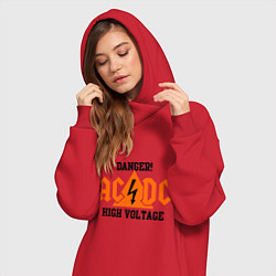 Женское худи-платье AC/DC: High Voltage, цвет: красный — фото 2