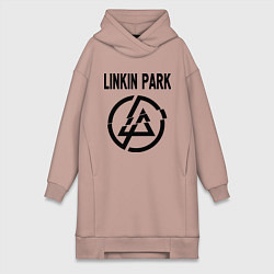 Женское худи-платье Linkin Park, цвет: пыльно-розовый