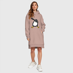 Женское худи-платье DAB Pinguin, цвет: пыльно-розовый — фото 2