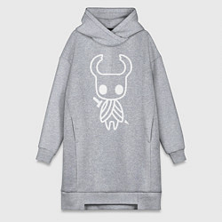 Женское худи-платье Hollow Knight: Minimalism, цвет: меланж