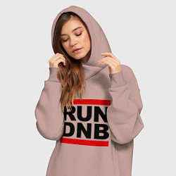 Женское худи-платье RUN DNB, цвет: пыльно-розовый — фото 2