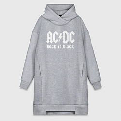 Женское худи-платье ACDC BACK IN BLACK, цвет: меланж
