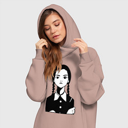 Женское худи-платье Wednesday Addams, цвет: пыльно-розовый — фото 2