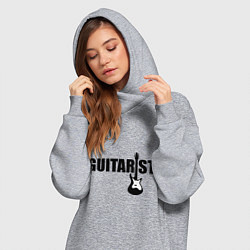 Женское худи-платье Гитарист, цвет: меланж — фото 2