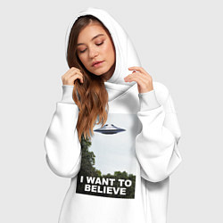 Женское худи-платье I WANT TO BELIEVE, цвет: белый — фото 2