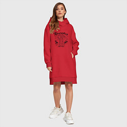 Женское худи-платье Камчатка, цвет: красный — фото 2
