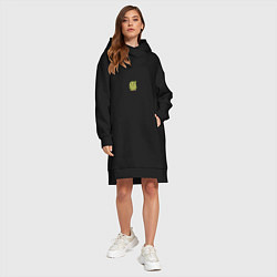 Женское худи-платье Кактус, цвет: черный — фото 2