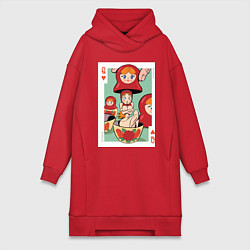 Женское худи-платье Матрешка, цвет: красный